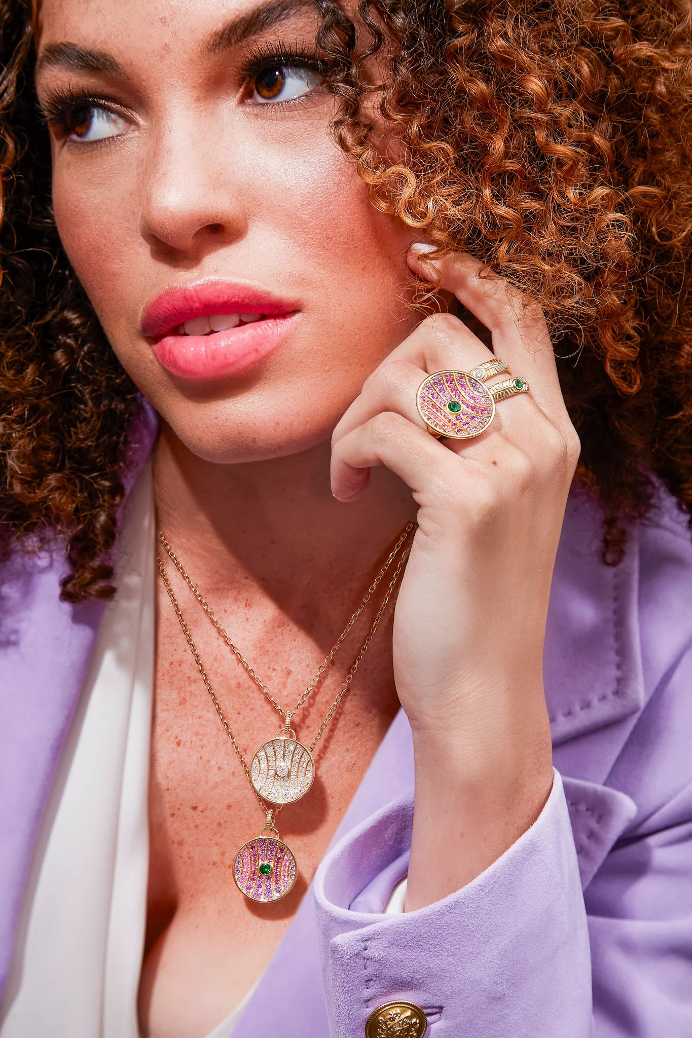 Revel Large Dimensional Pendant - Diamond