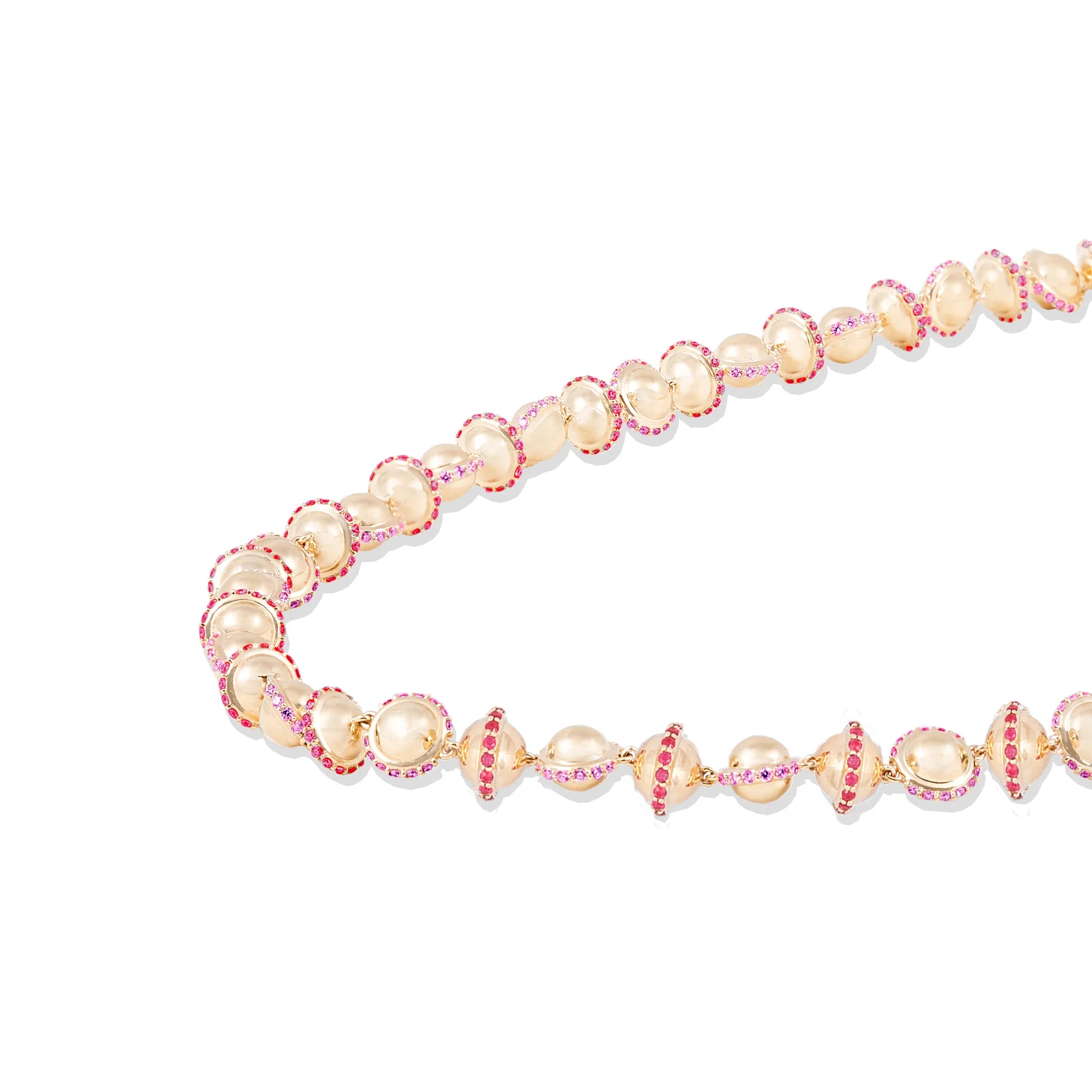 Revel Small Bead Necklace - Ruby & Pink Sapphire