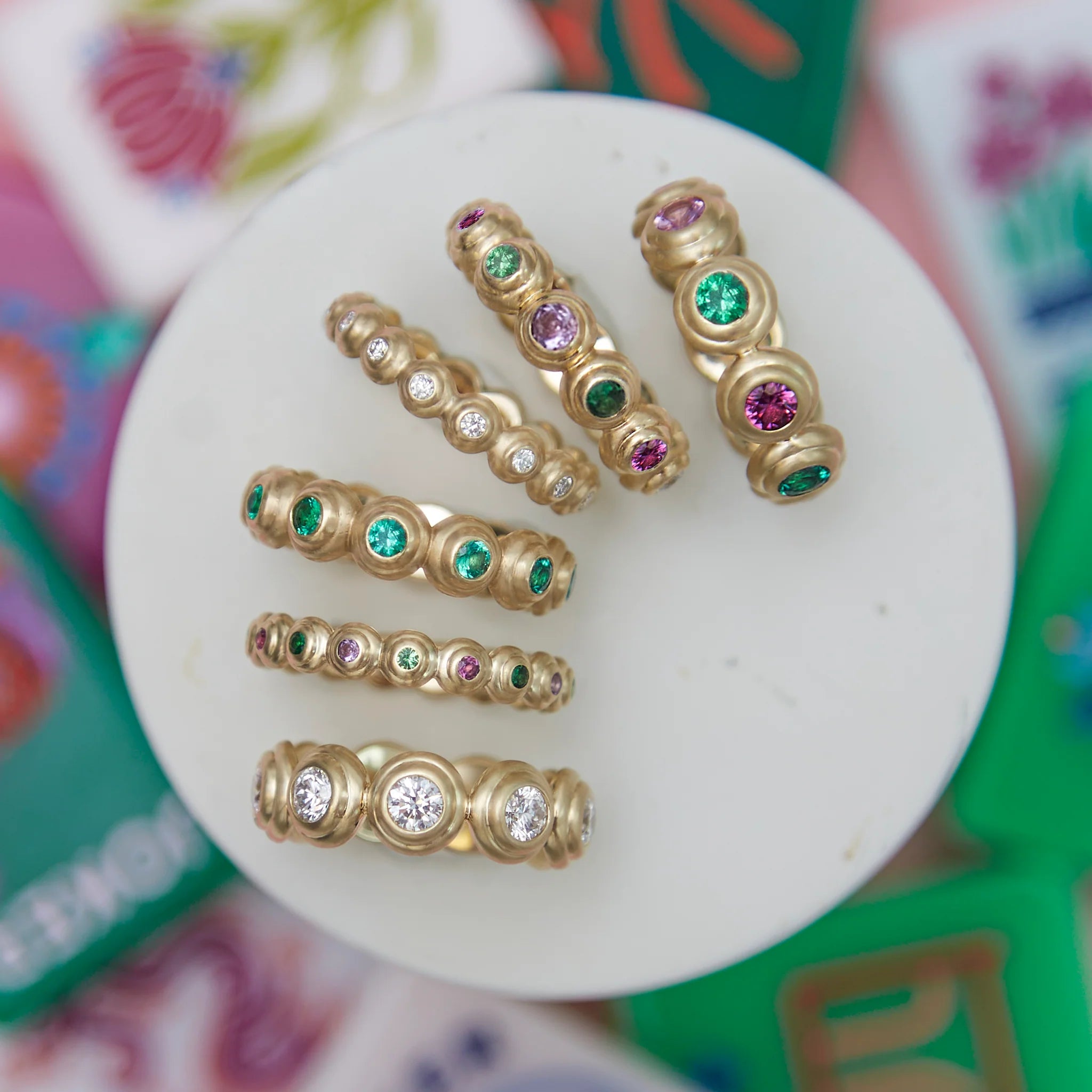 Evolve Stacking Band Ring - Emerald