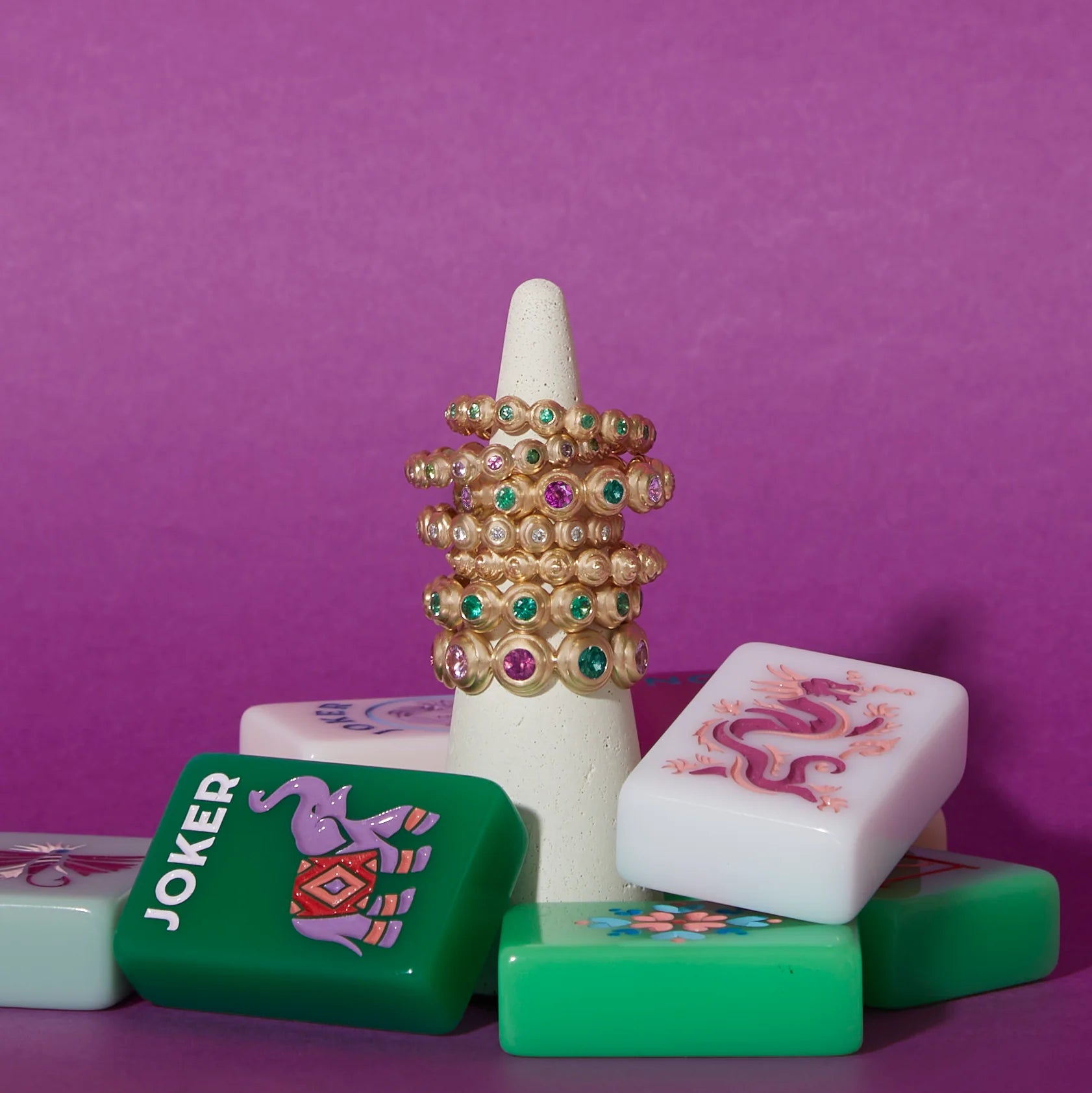 Evolve Stacking Band Ring - Emerald