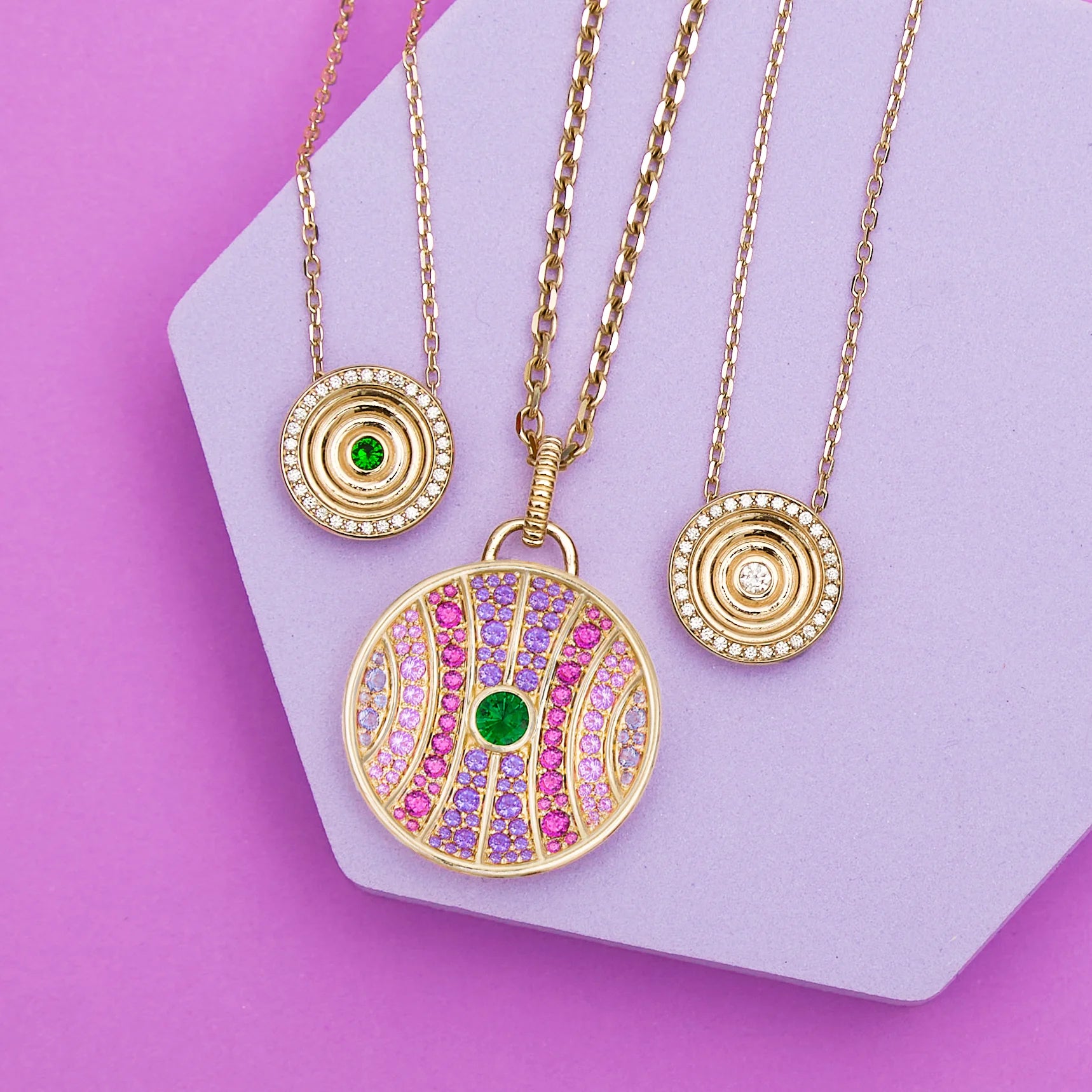 Revel Large Dimensional Pendant - Diamond