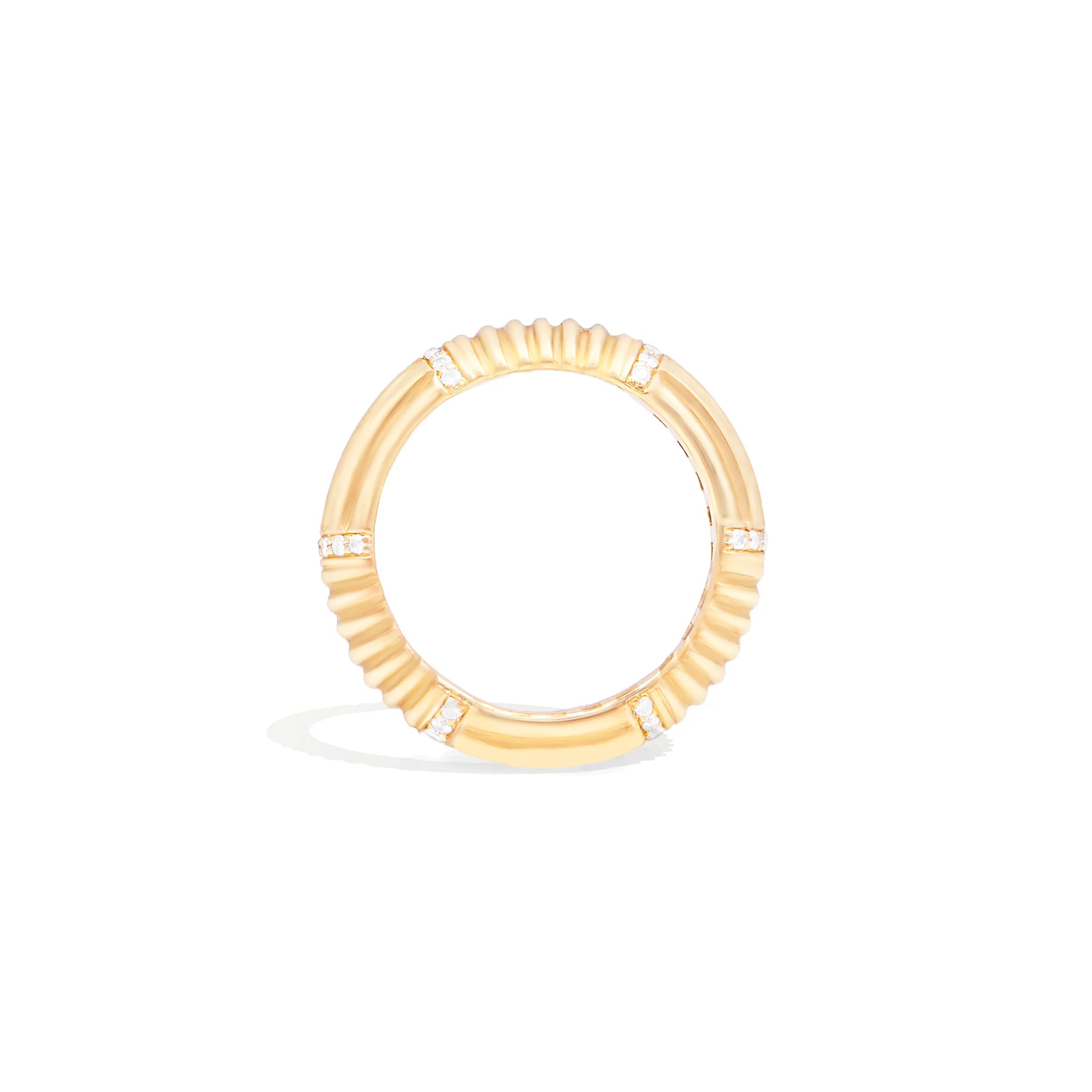 Found Ribbed Stacking Band Ring - Diamond