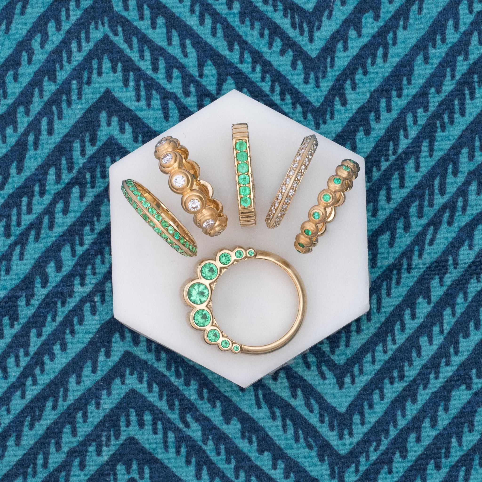 Evolve Stacking Band Ring - Emerald