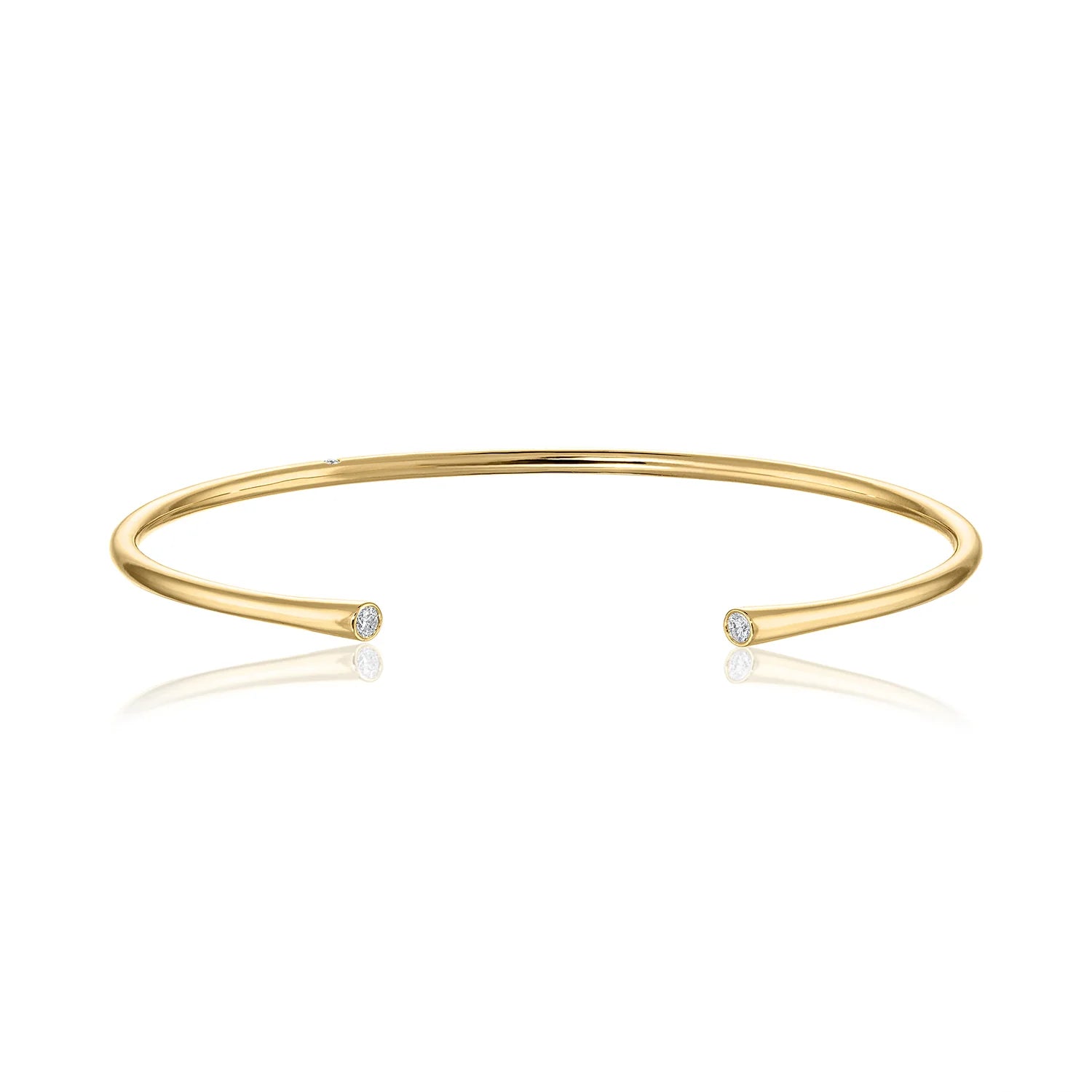 Thin Gold & Diamonds Coil Cuff