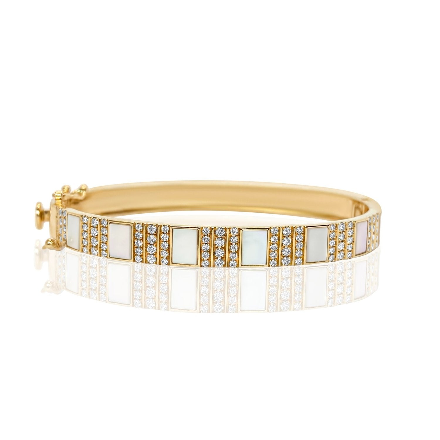 Pinstripe Strength Diamond Bangle Bracelet