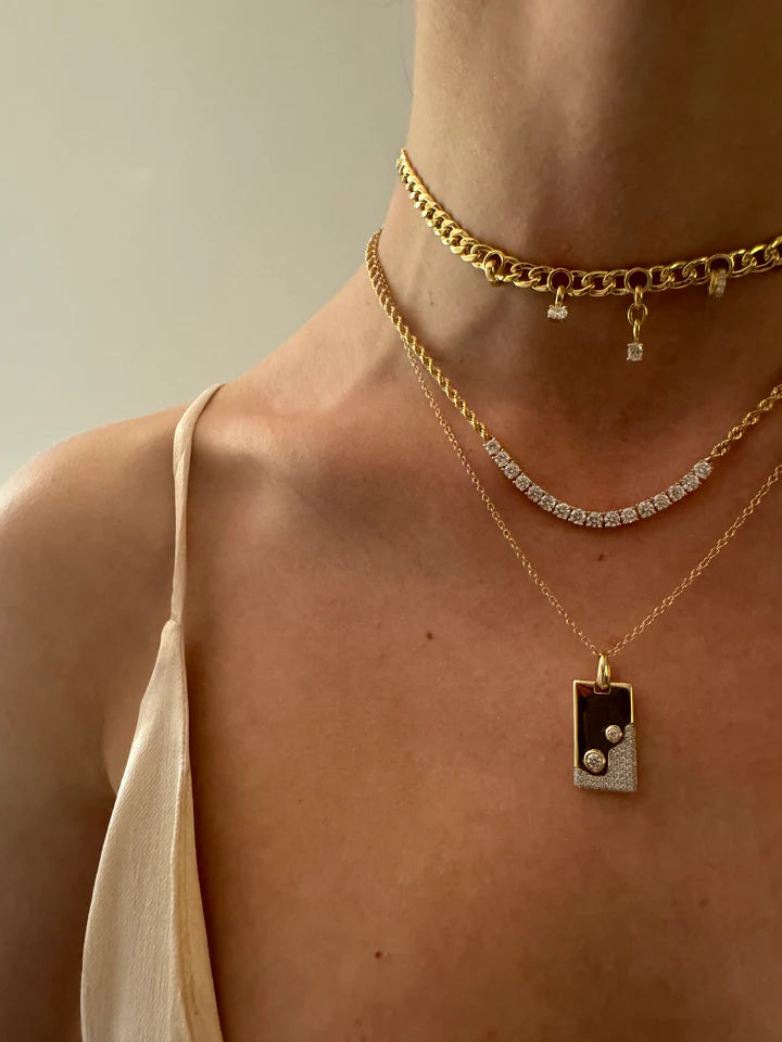 Rope Chain and Diamonds Necklace