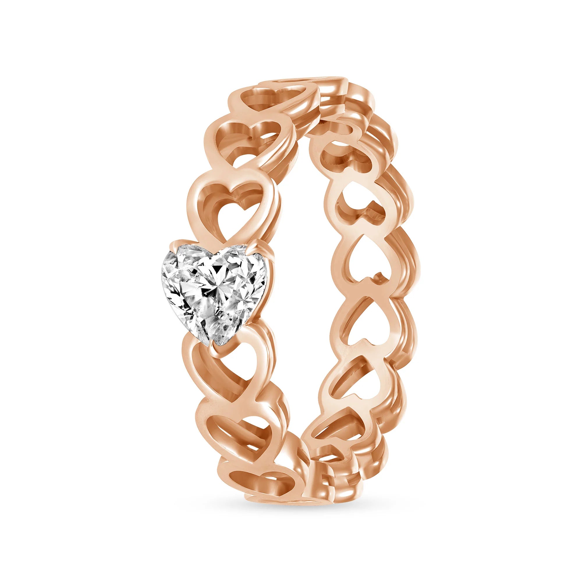 Diamond Heart Solitaire Ring