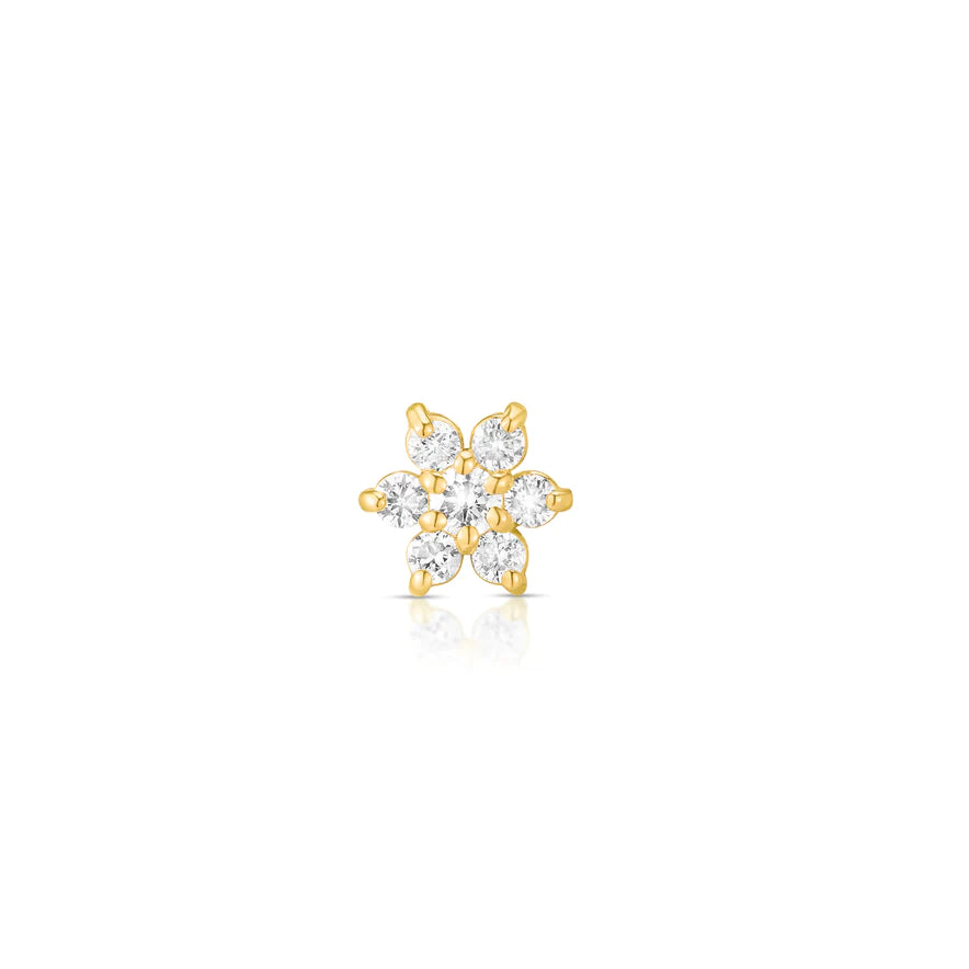 DIAMOND FLOWER STUD EARRING