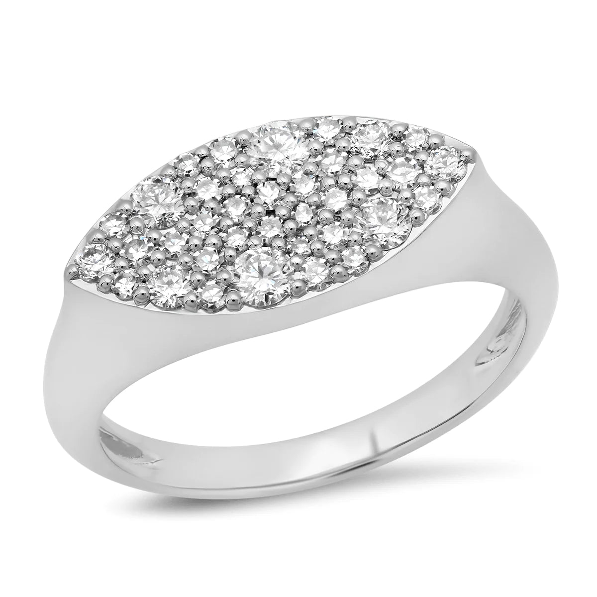 Diamond Evil Eye Signet Ring