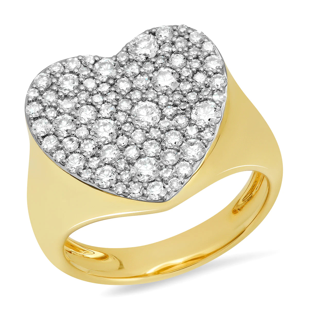 Diamond Heart Signet Ring