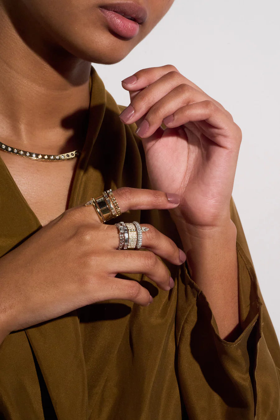 Type Stack Yellow Gold Ring