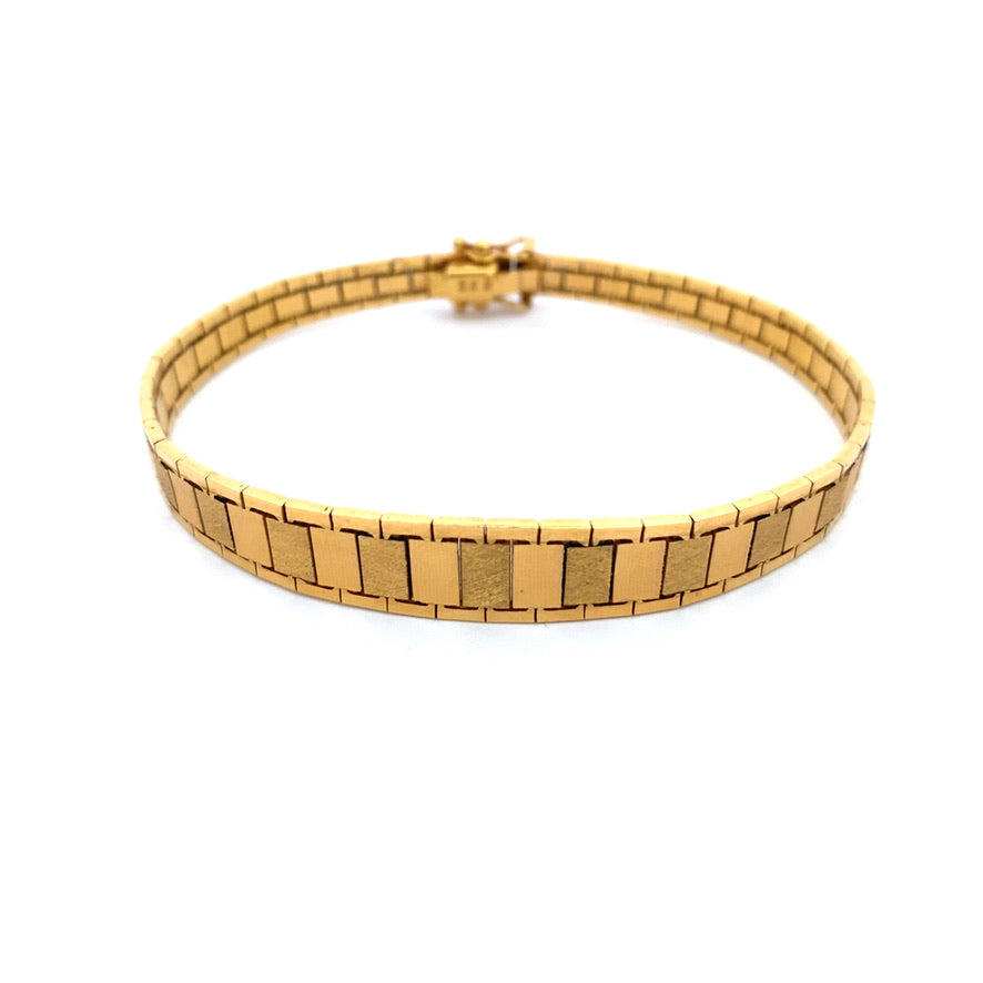 Vintage Satin and Sandblasted Finish Brick Motif Bracelet