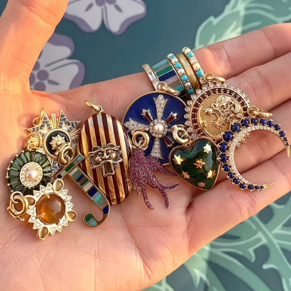 14K Gold & Red Enamel Guardian Lion Lynn Locket