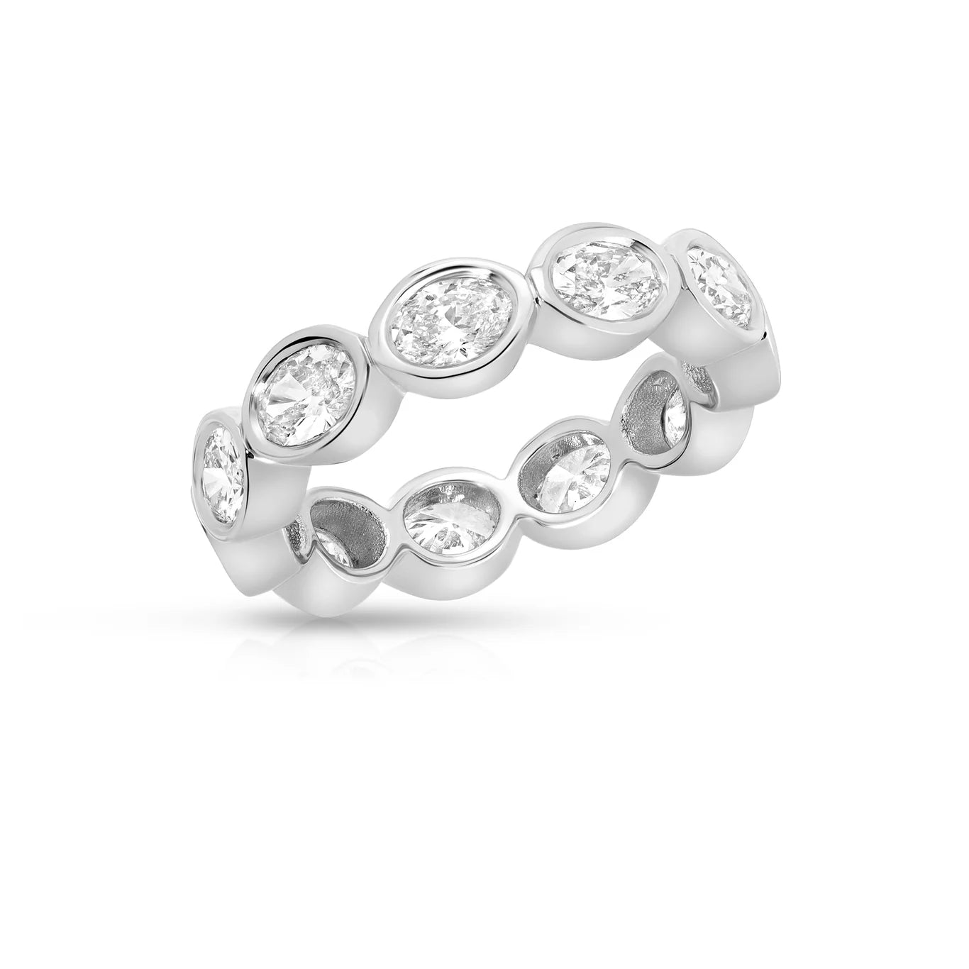 East West Bezel Oval Eternity Band