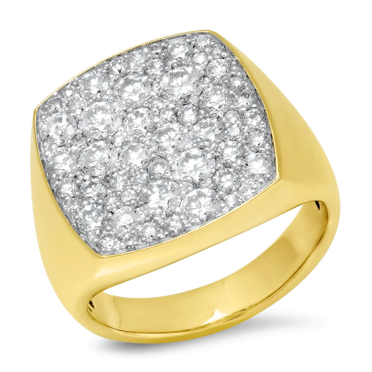 Diamond Cushion Signet Ring