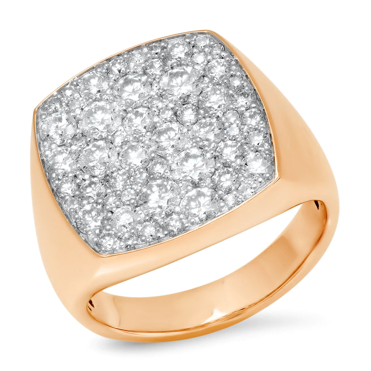 Diamond Cushion Signet Ring