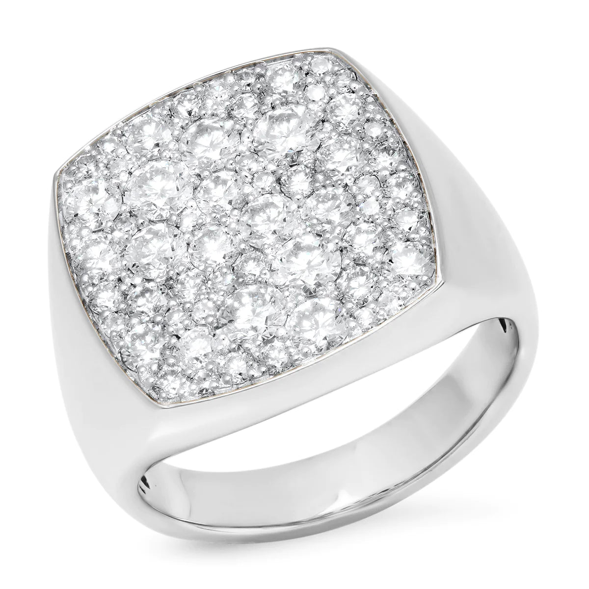 Diamond Cushion Signet Ring