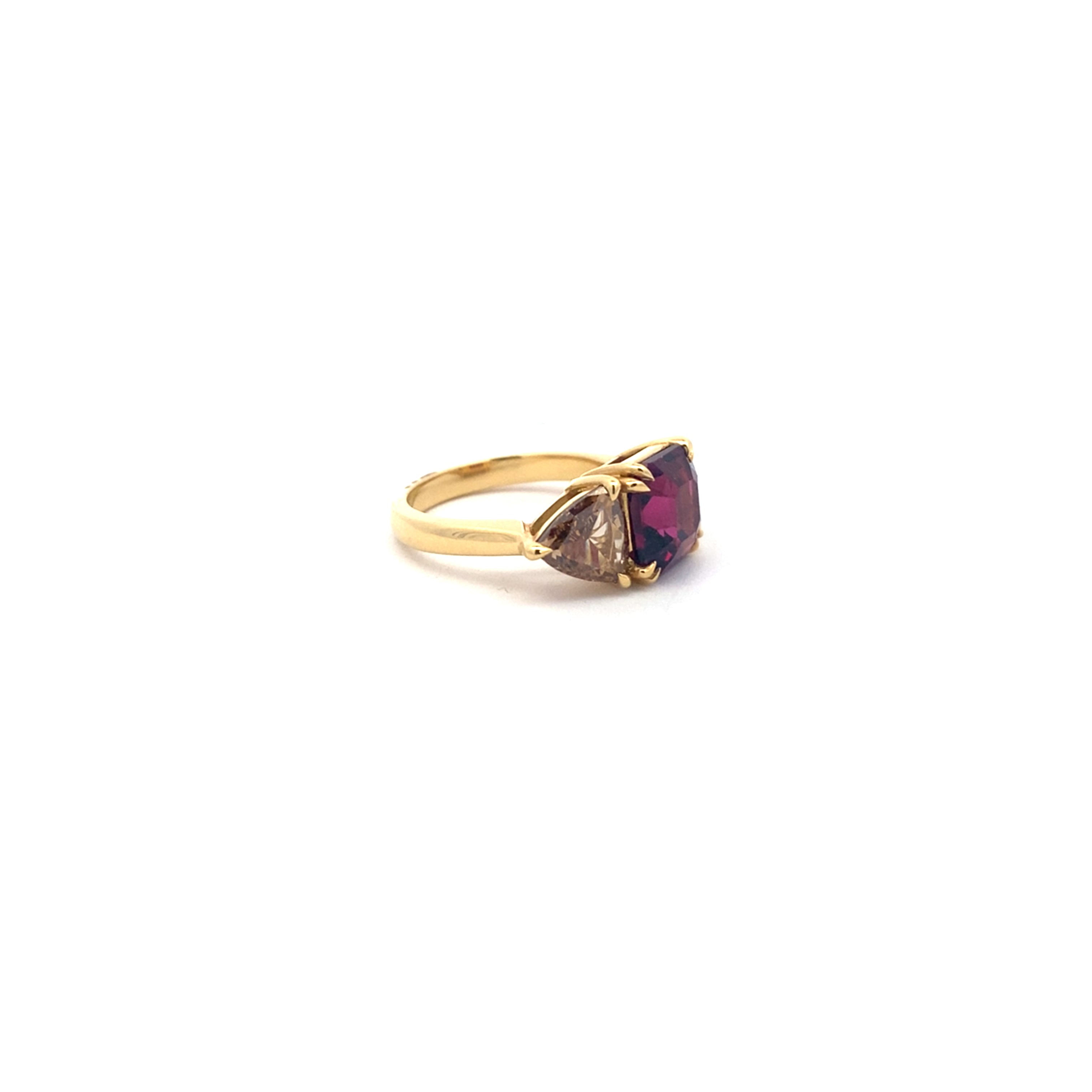 Garnet and champagne diamond ring
