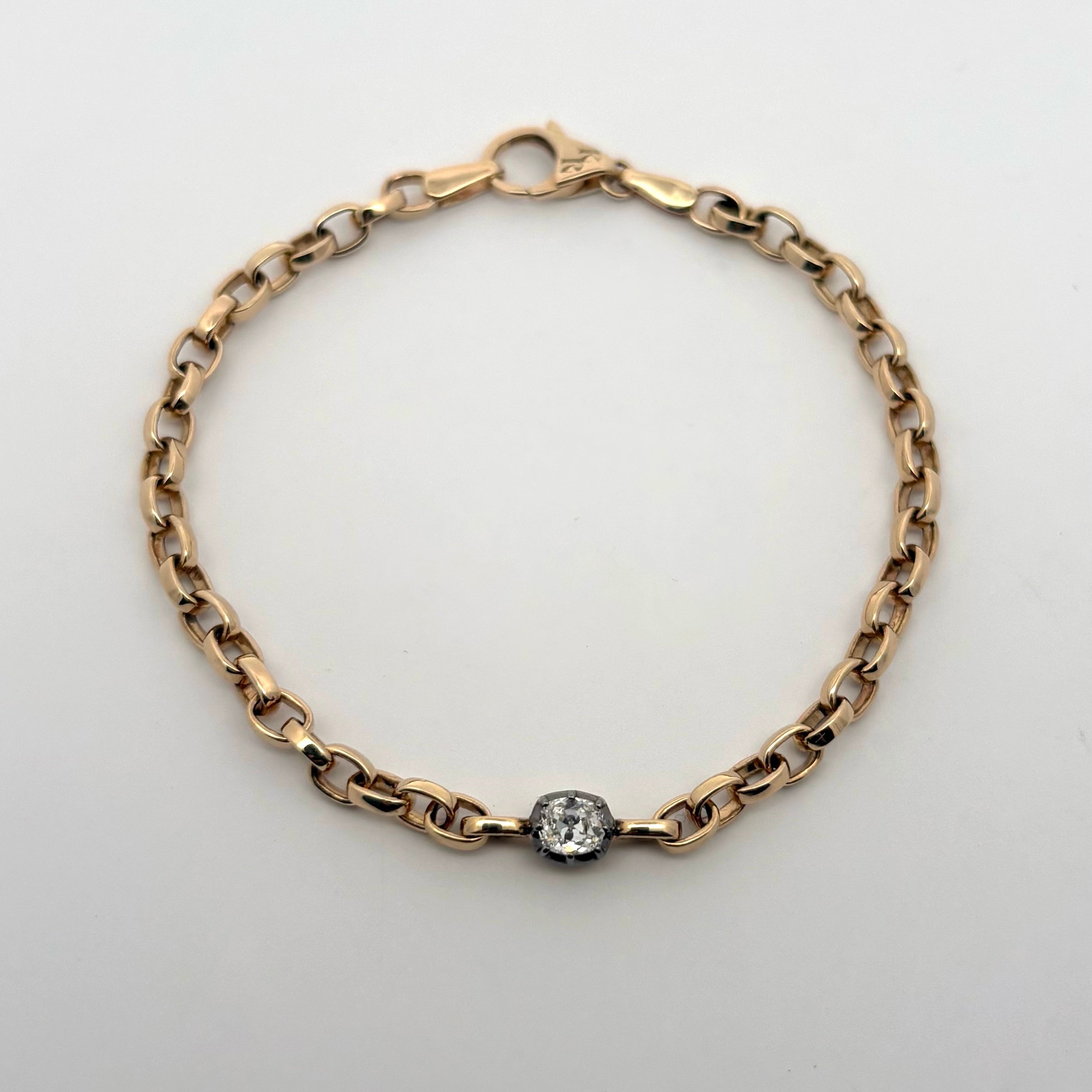 Rolo chain + Diamond Bracelet