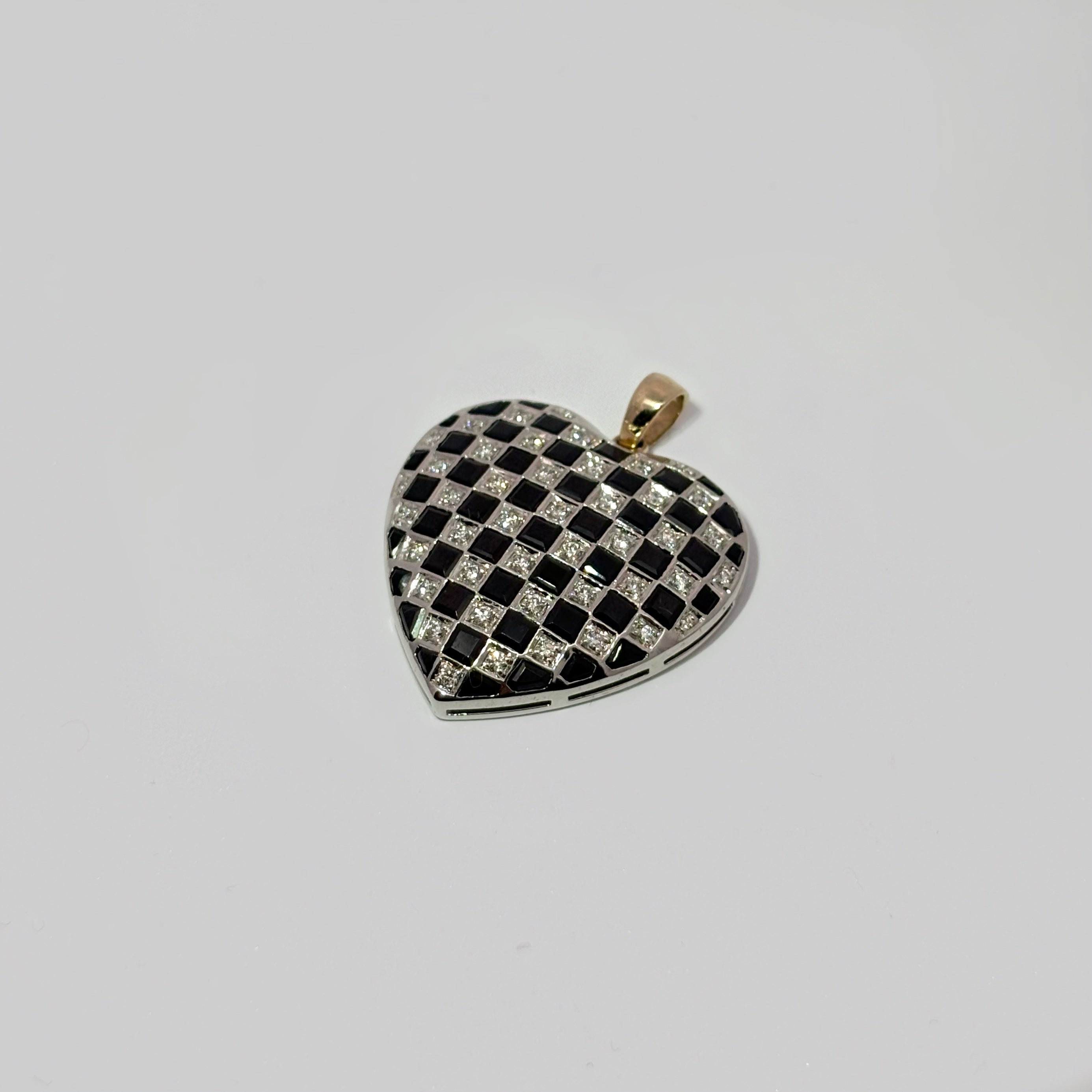 Big Checker Heart Pendant
