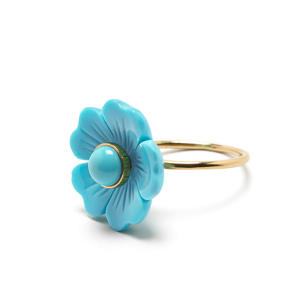 Flower Ring Small Turquoise