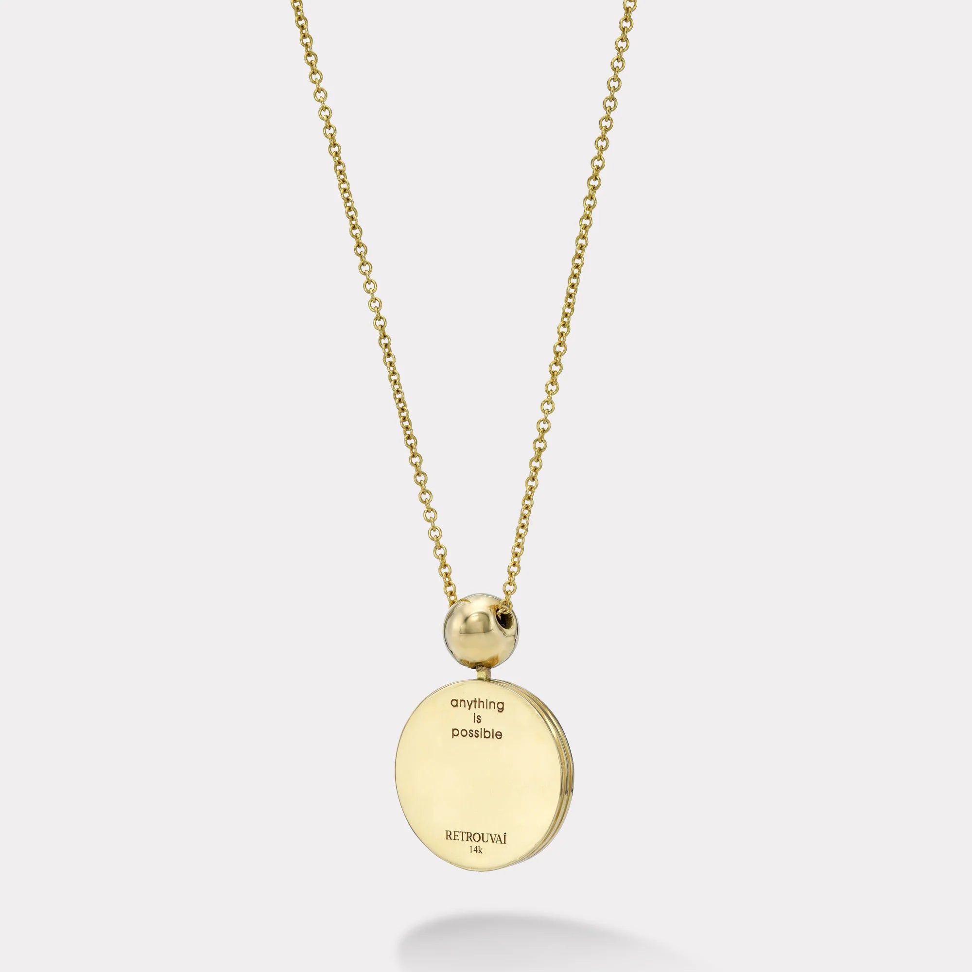 Fantasy Signet Pendant Necklace with Diamonds