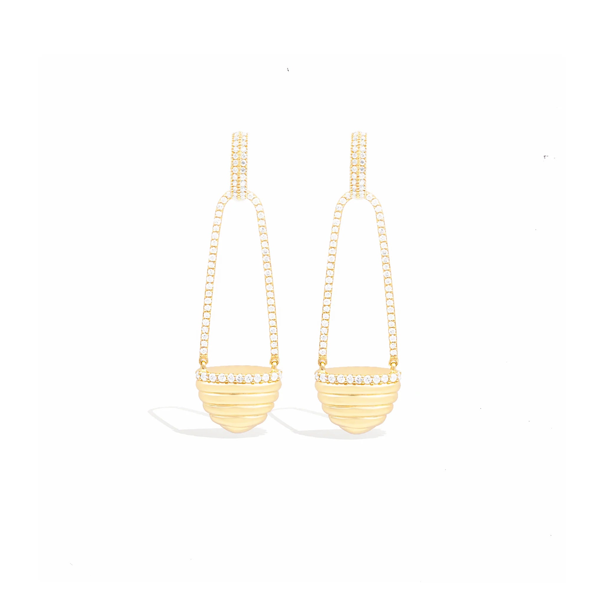 Found Cap Chandelier Earring - Diamond