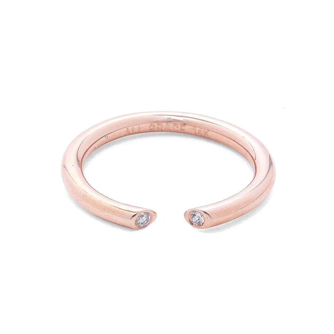 Rose Gold 'Tina' Diamond Open Ring