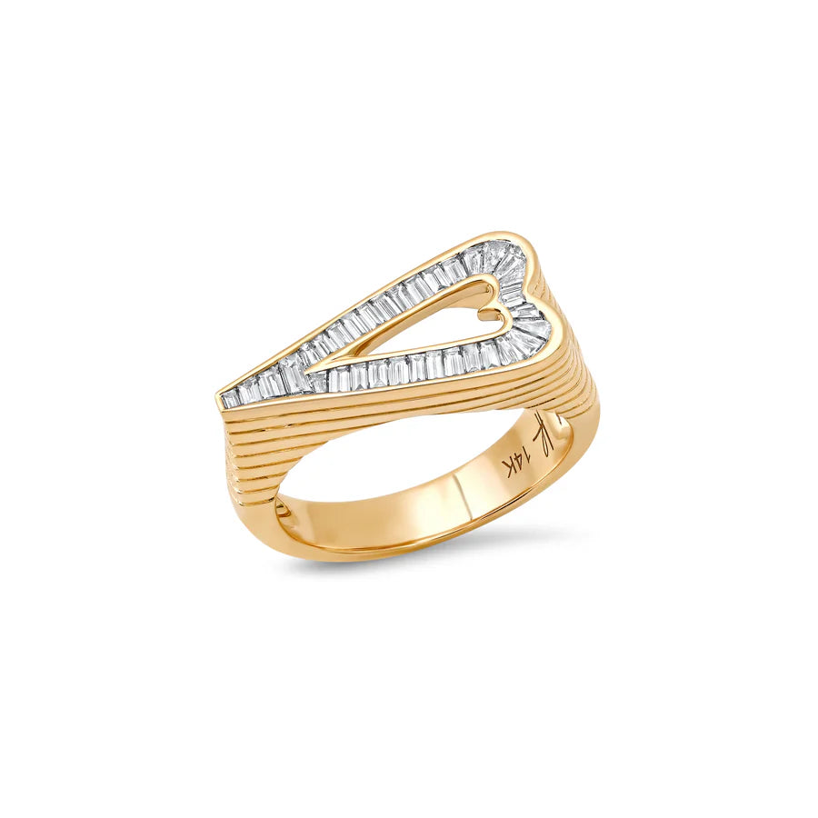 Grandsize Diamond Encrusted Heart Ring