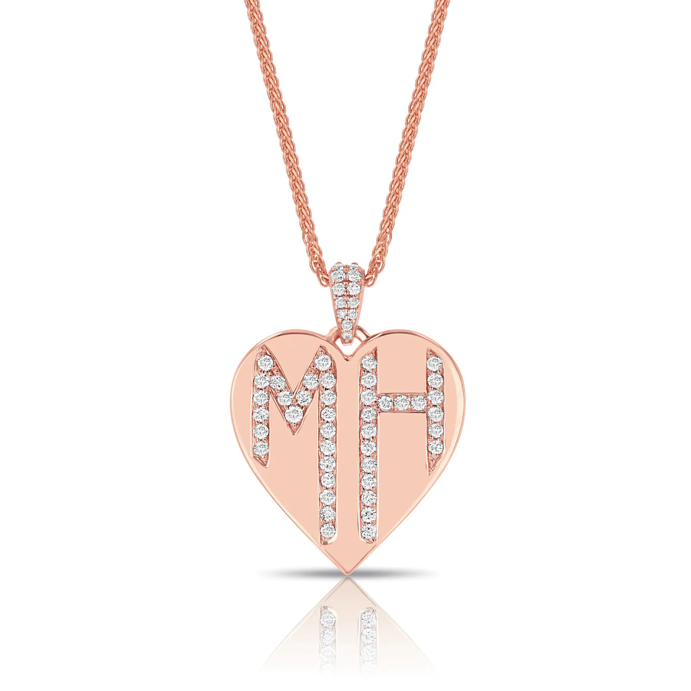 Dripping Letters Heart Necklace