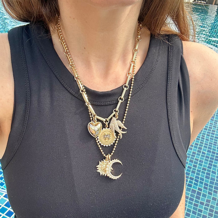 14K Gold & Pearl Birdie Charm