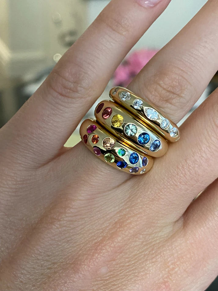 WAVY CLASSIC NOMAD RING - RAINBOW