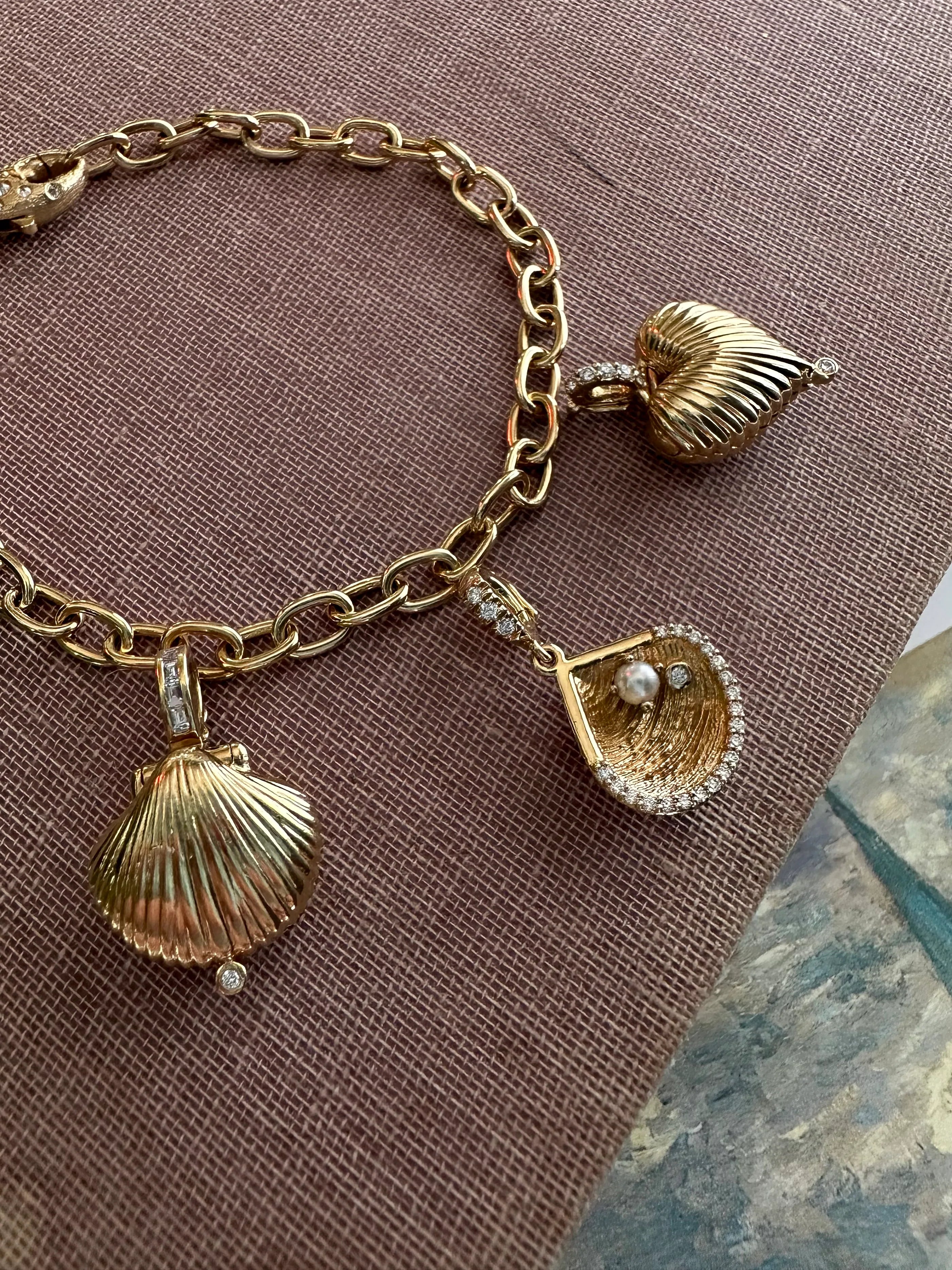 Diamond Lobster Clasp Handmade Link Charm Bracelet