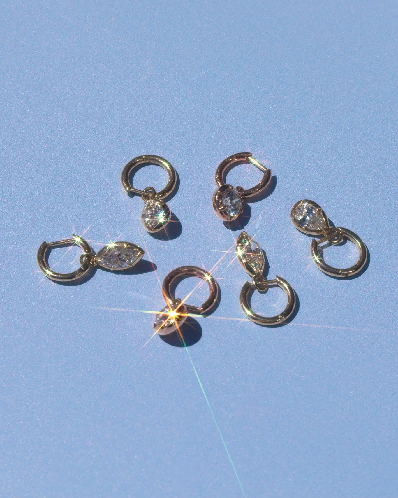 Marquise Rosette Hoop Earrings