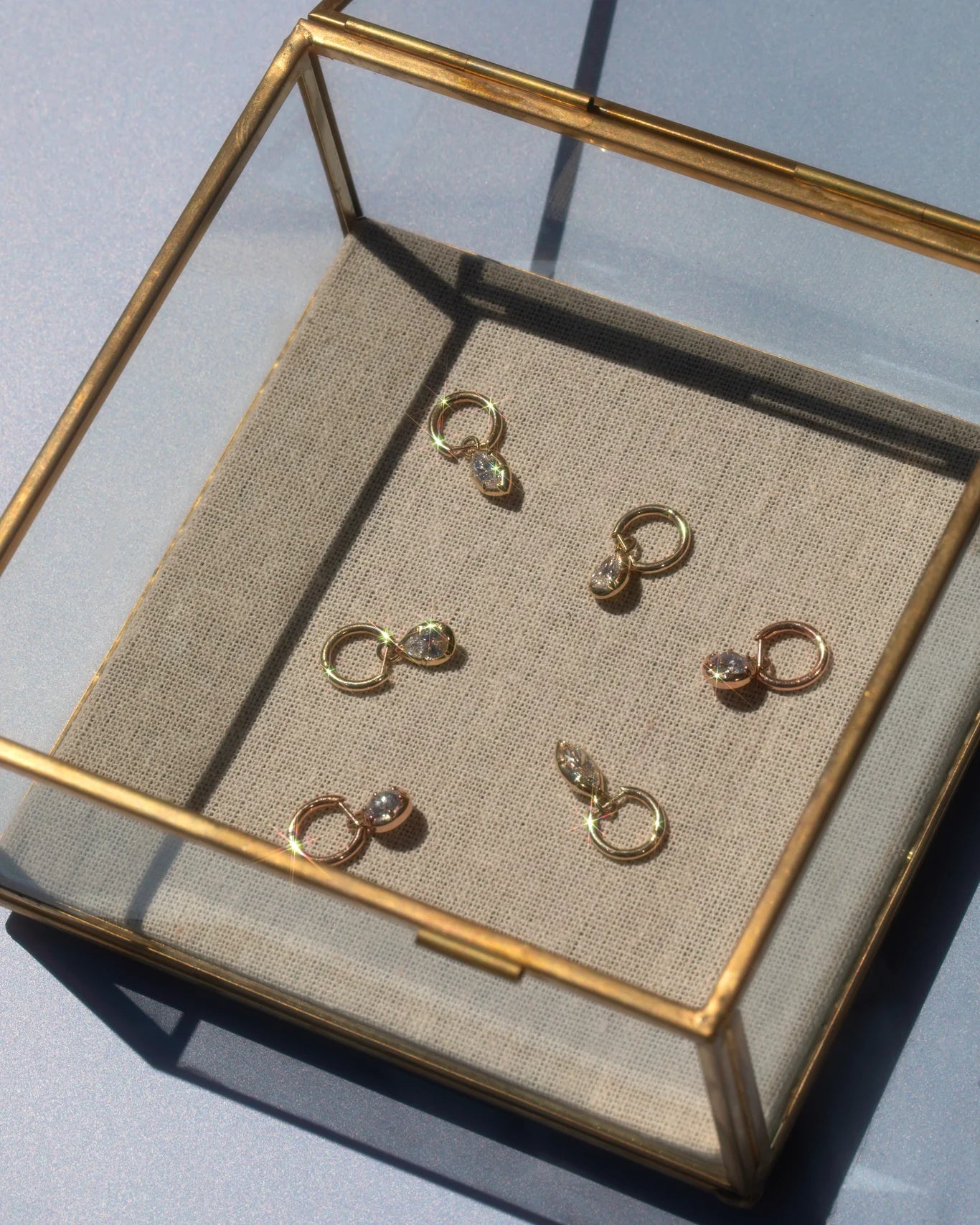 Marquise Rosette Hoop Earrings