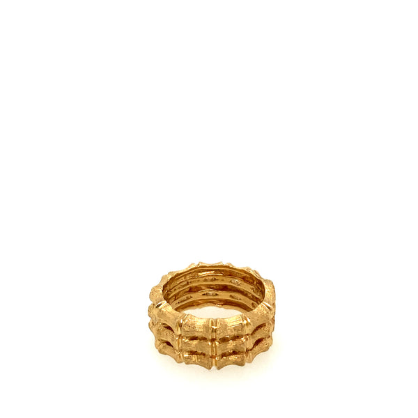 14k Triple Row Bamboo Ring