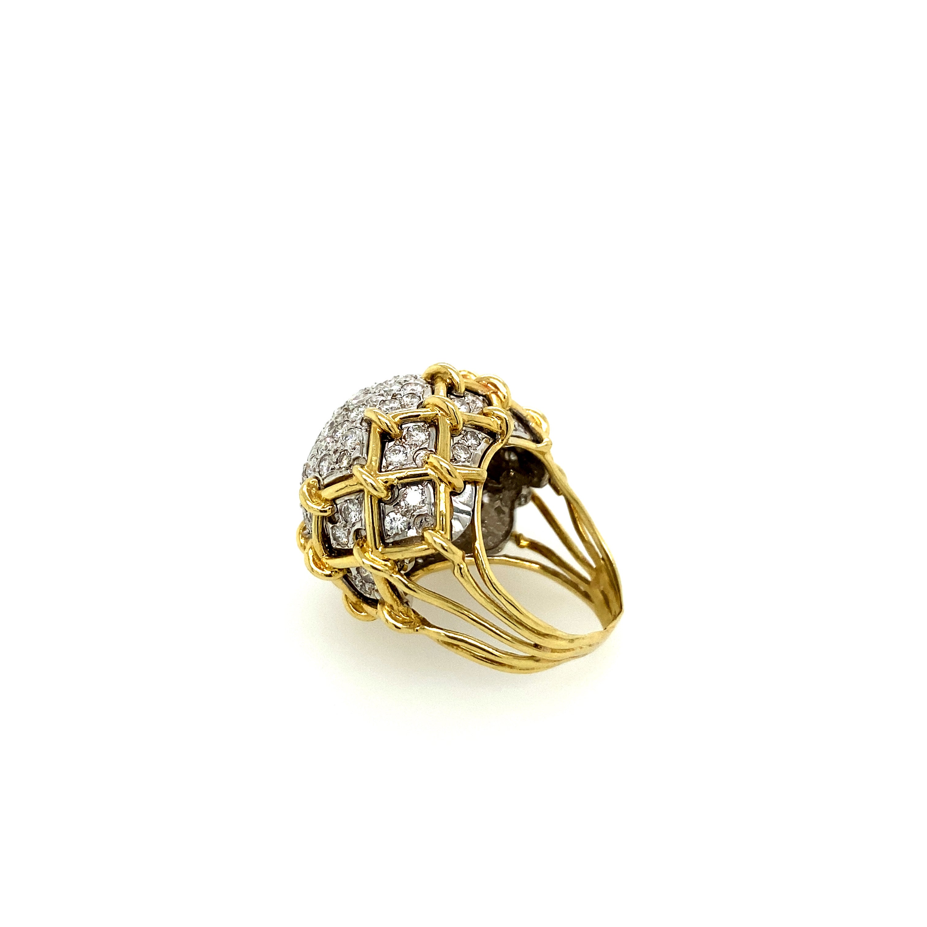 18k Diamond Caged Ring