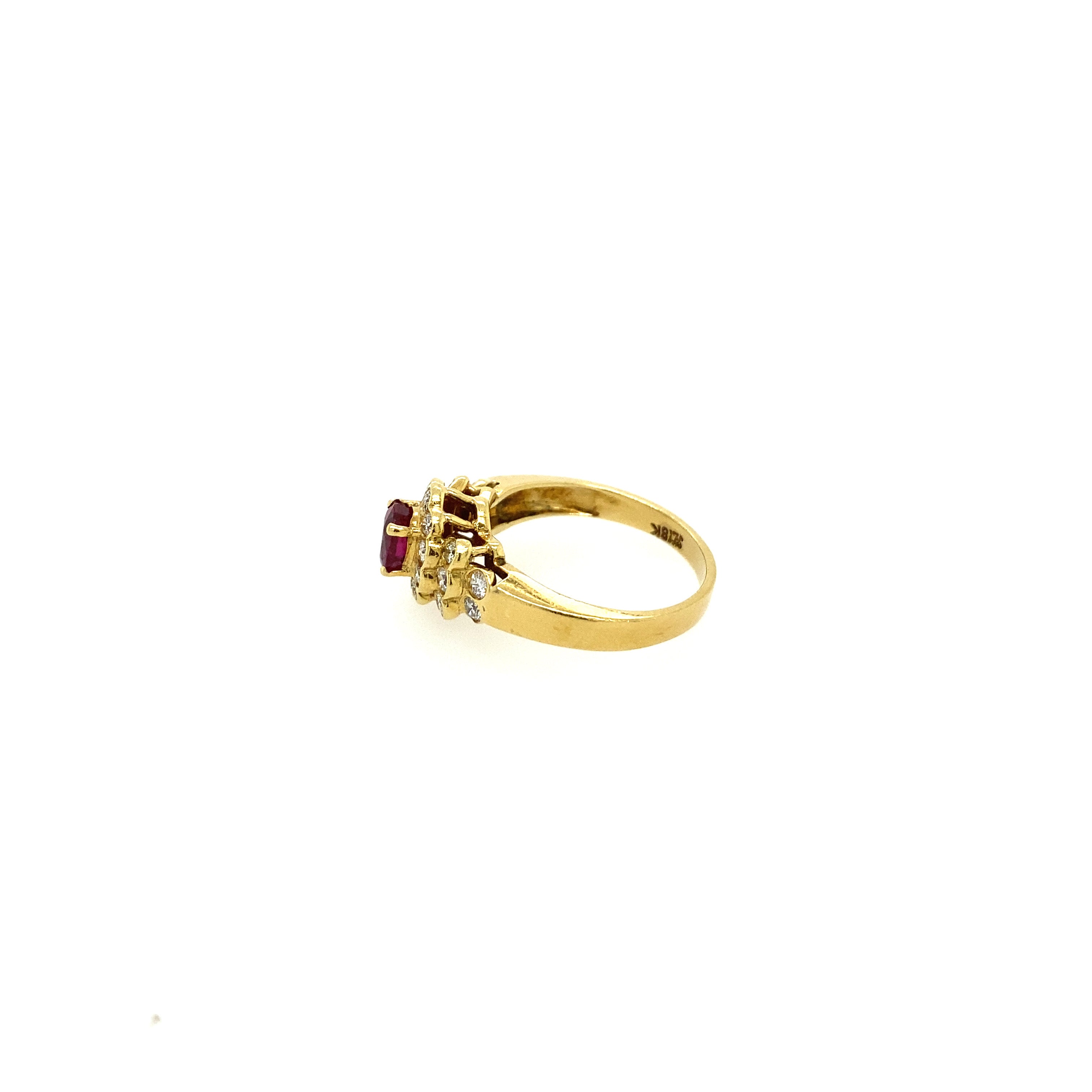 18k Ruby and Diamond Ring, circa 1980s