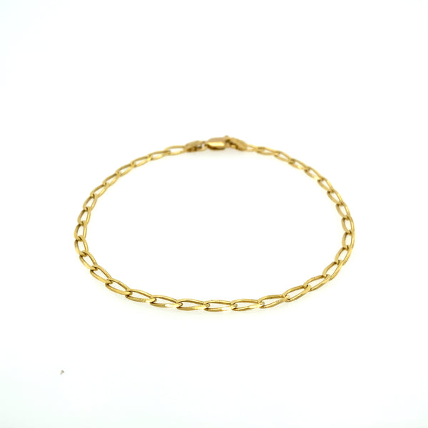 14k Yellow Gold Flat Small Oval Links Bracelet