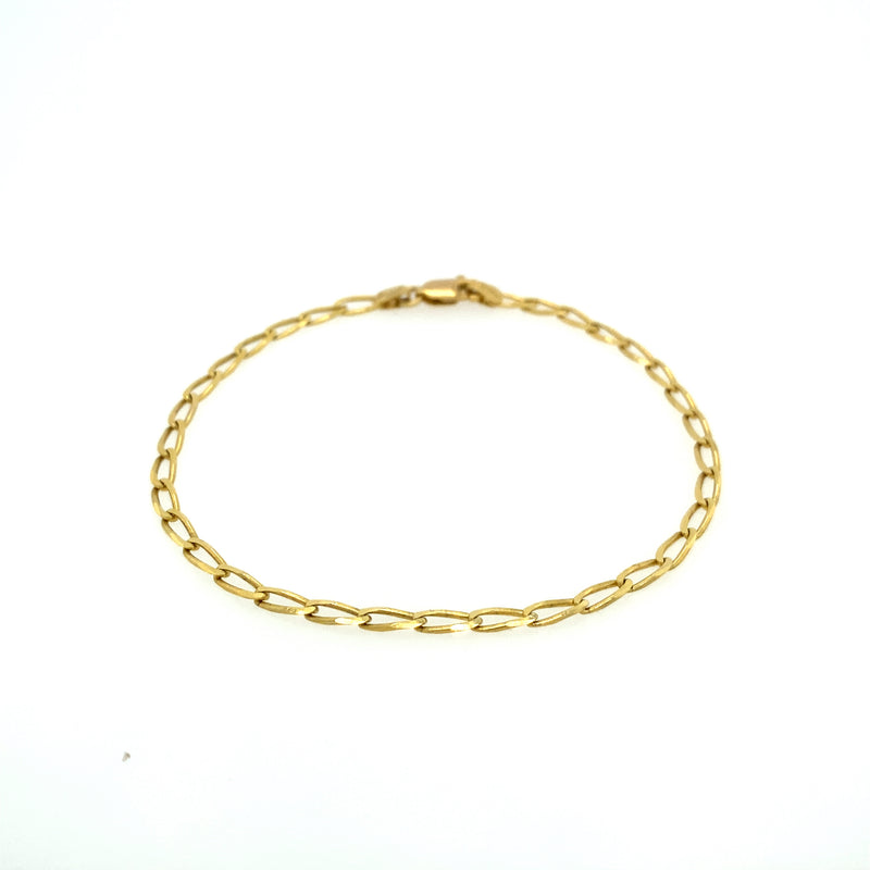 14k Yellow Gold Flat Small Oval Links Bracelet
