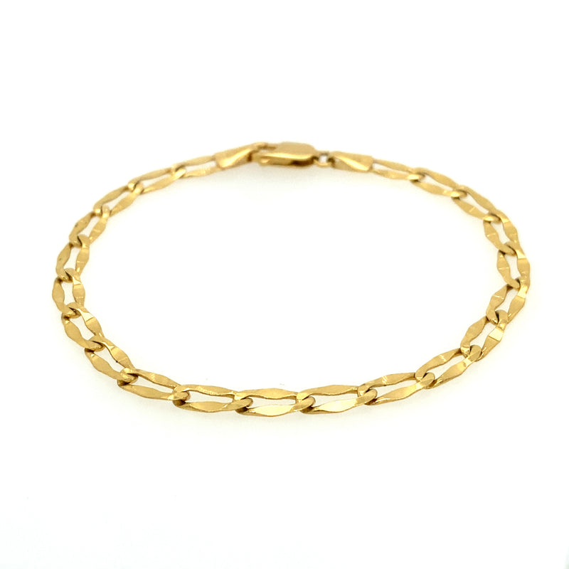 14k Yellow Gold Wave Link Bracelet