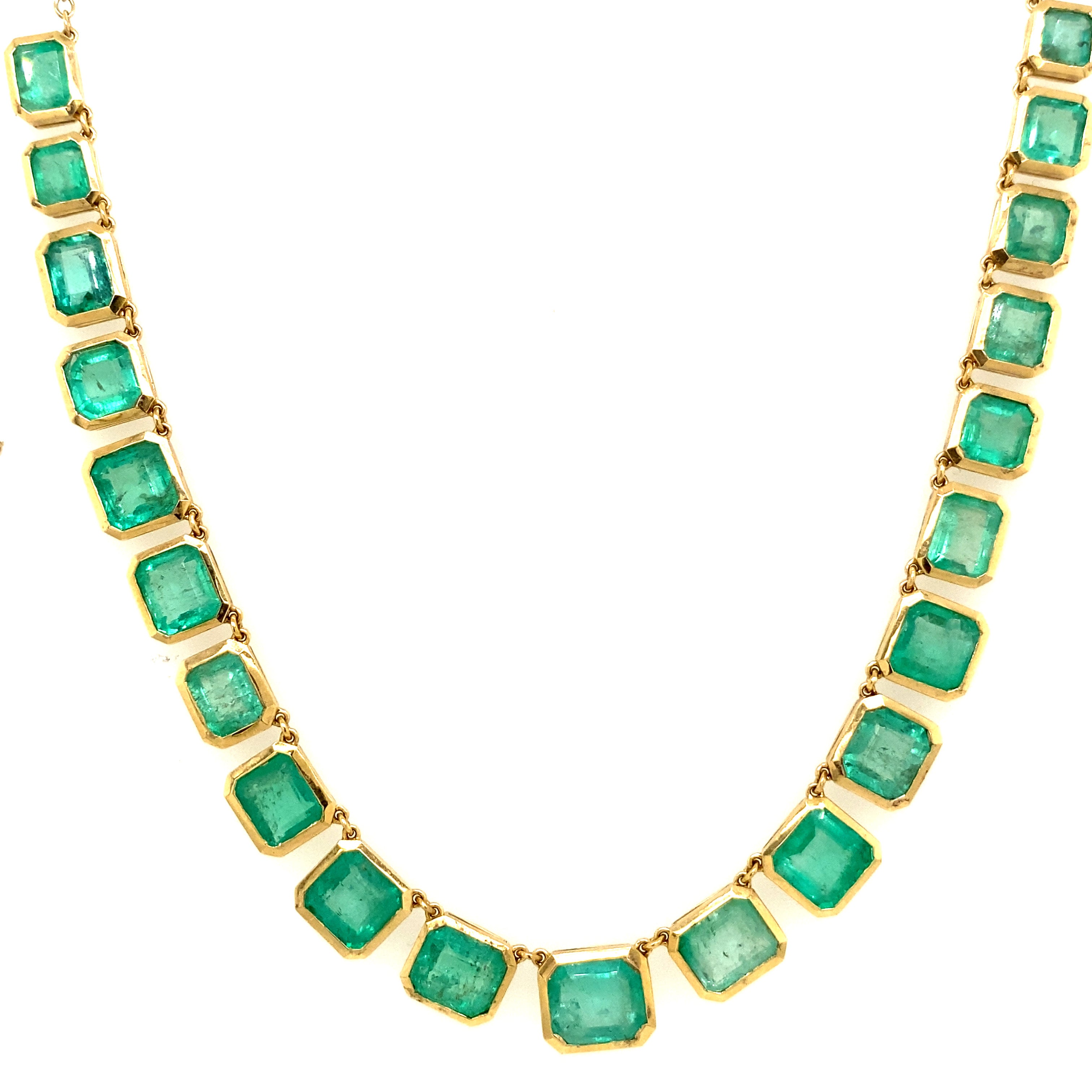 EMERALD OCTAGON BEZEL NECKLACE