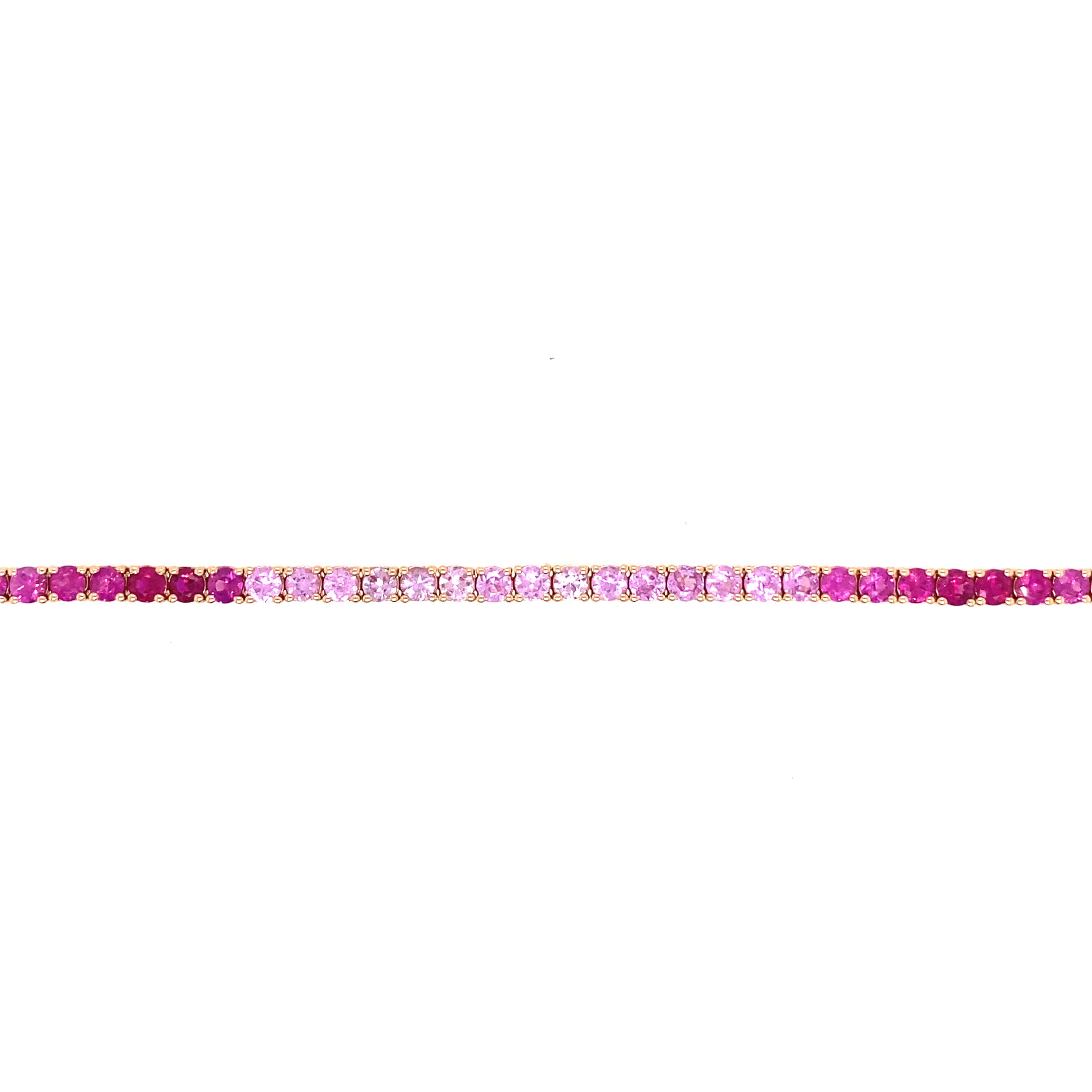 Ombre Pink Sapphire Tennis Bracelet