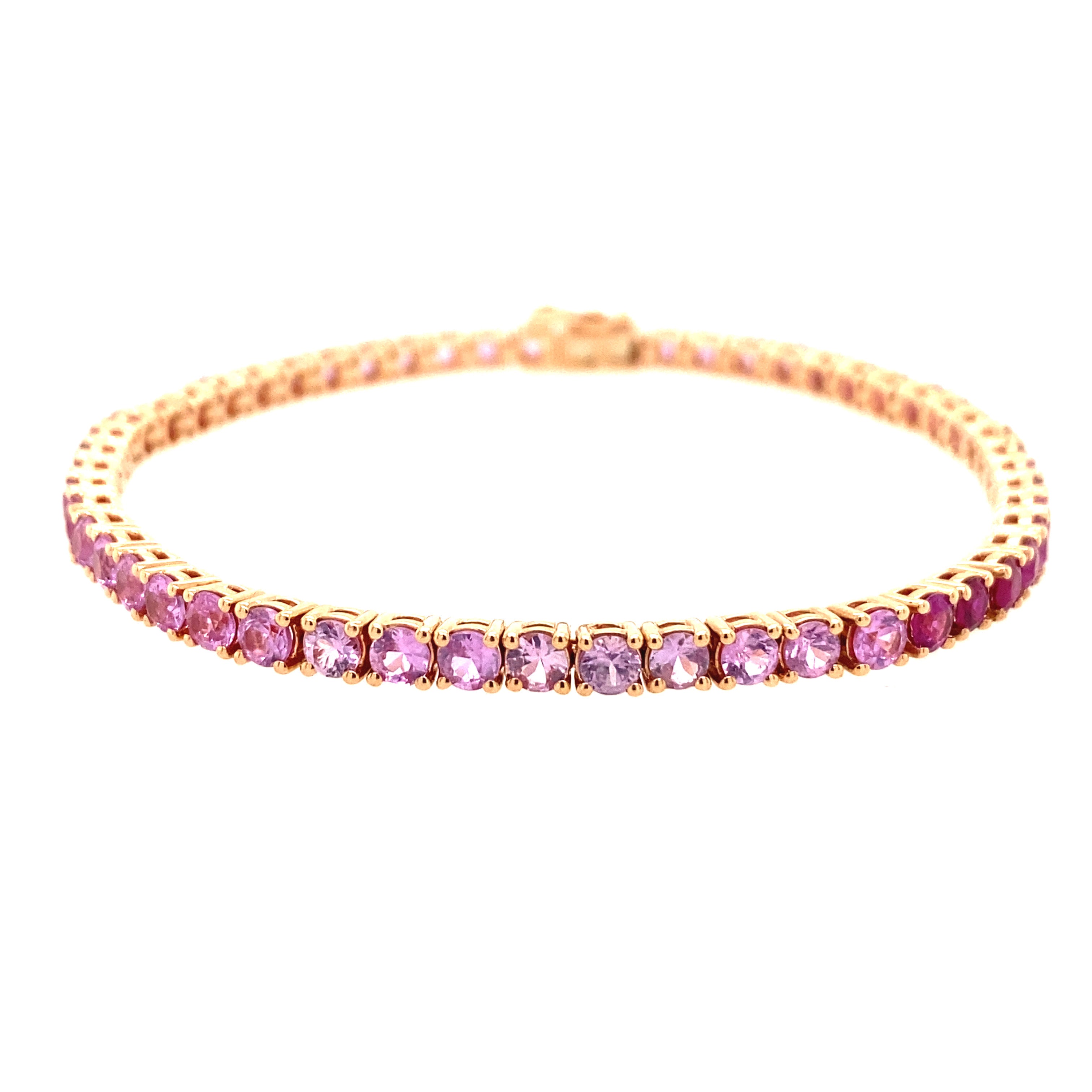 Ombre Pink Sapphire Tennis Bracelet