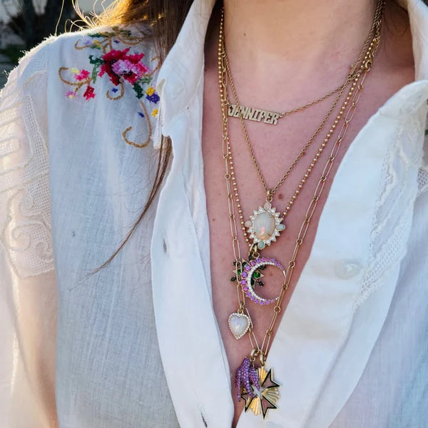 14K Gold & Pink Sapphire Birdie Charm