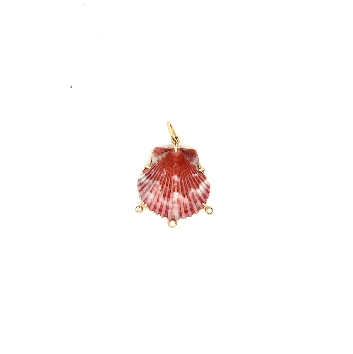 One of a kind pink and brown shell with diamonds
