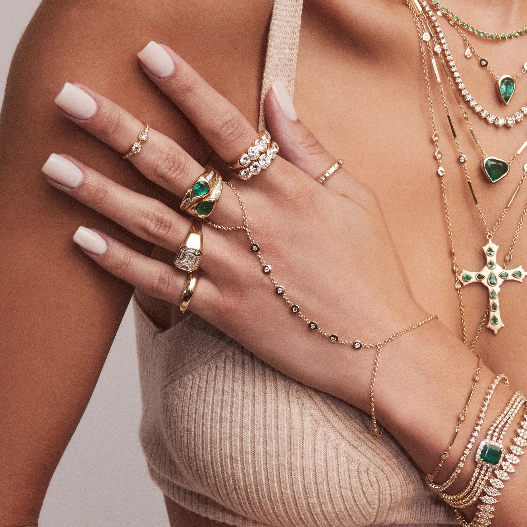 7 DIAMOND FINGER BRACELET