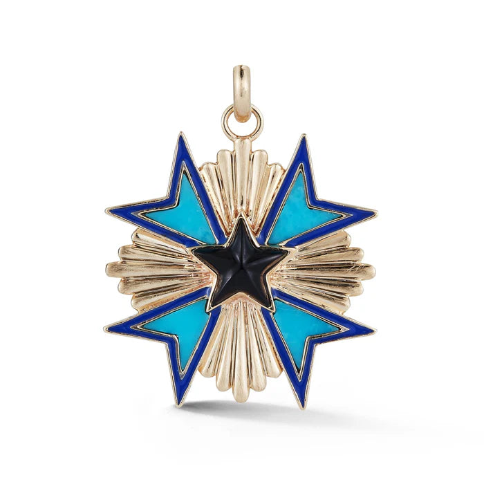 14K Gold Turquoise & Enamel Emmeline Charm