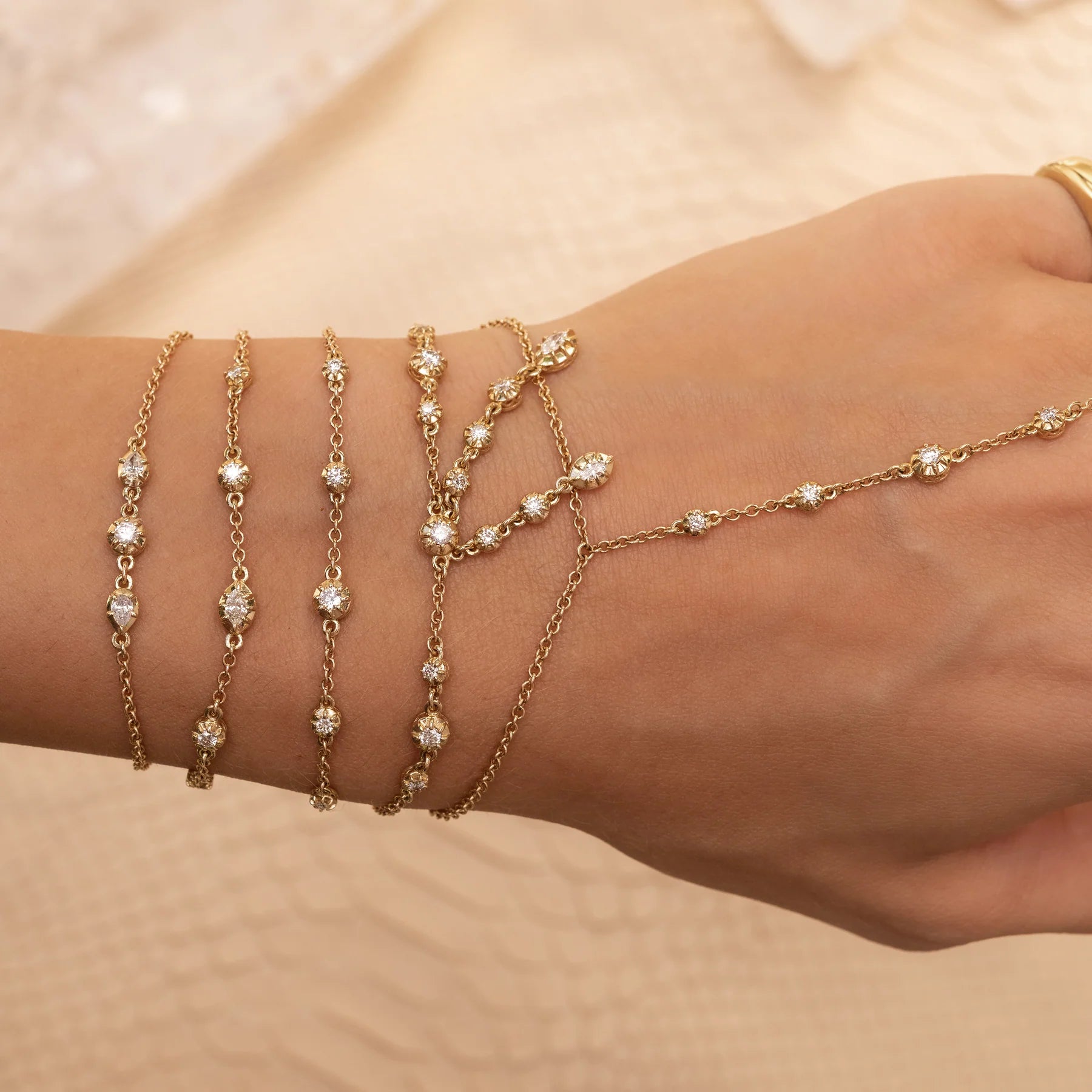 Teardrop + Round Sophia Diamond Bracelet