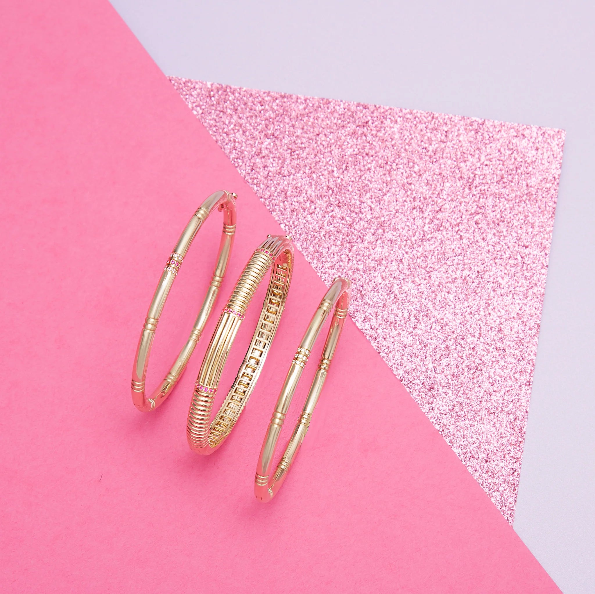 Found Ribbed Bangle Bracelet - Diamond